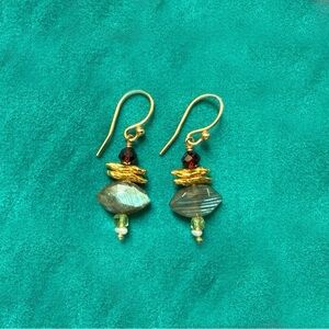 Chan Luu Gold and Green Gemstone Earrings